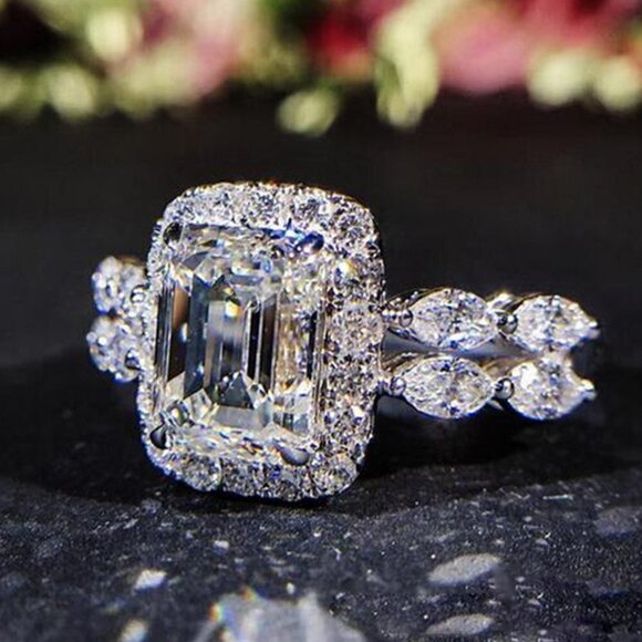 925 Silver Plated CZ High Quality Proposal Noble Ring, MLNN1171 - Picture 5 of 6